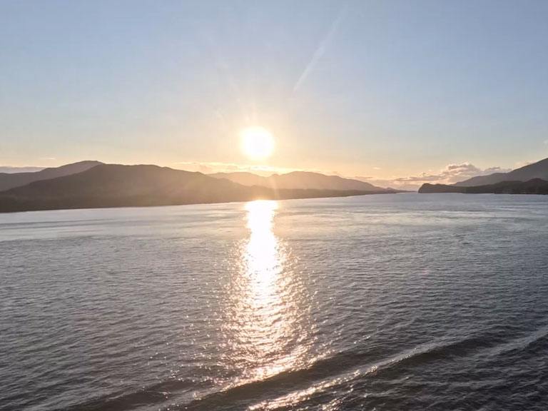 Sunset over the Alaskan Inside Passage